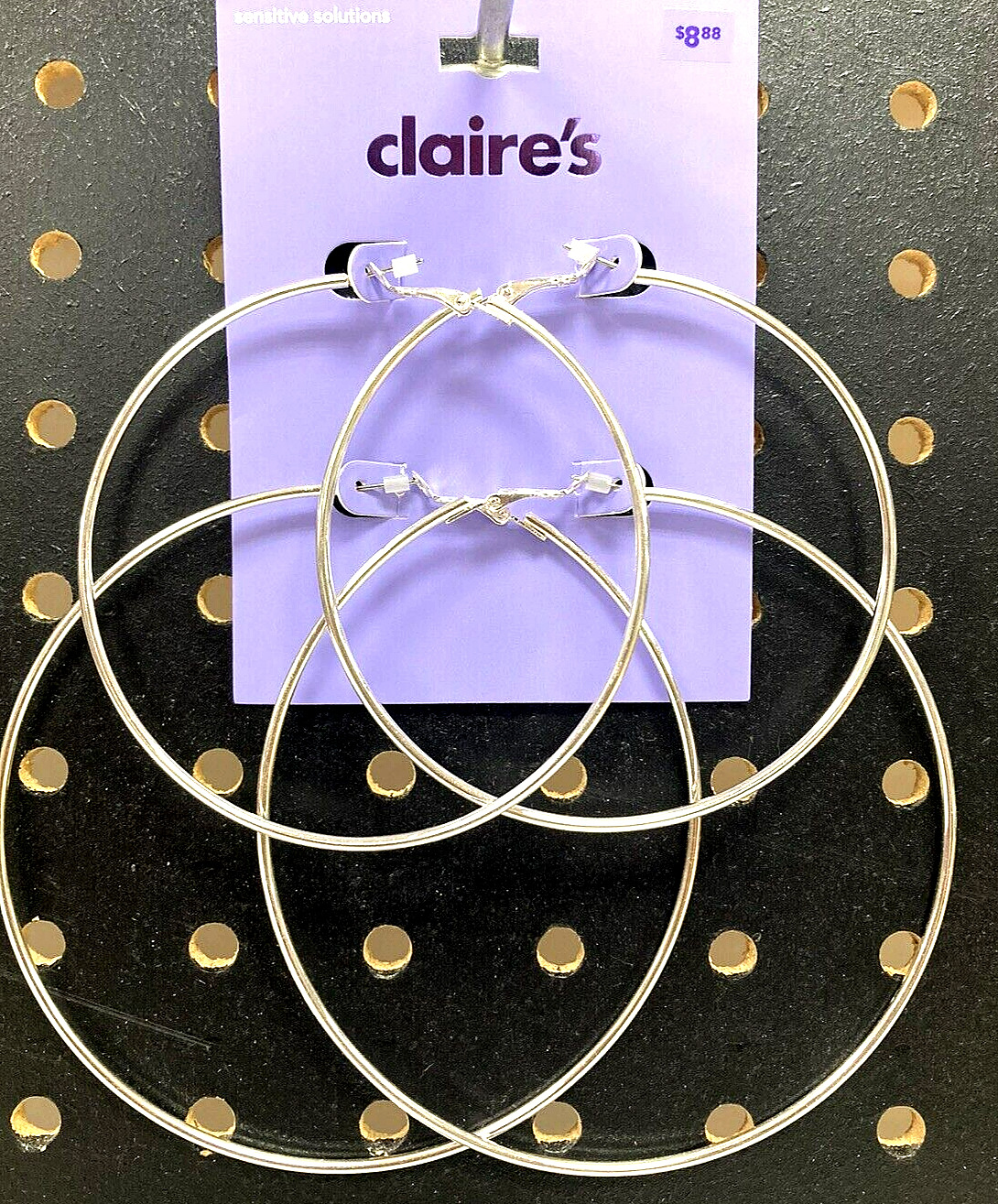 Claire’s Girls 2 Pairs Of Large Silver Hoop Earrings 73972-2