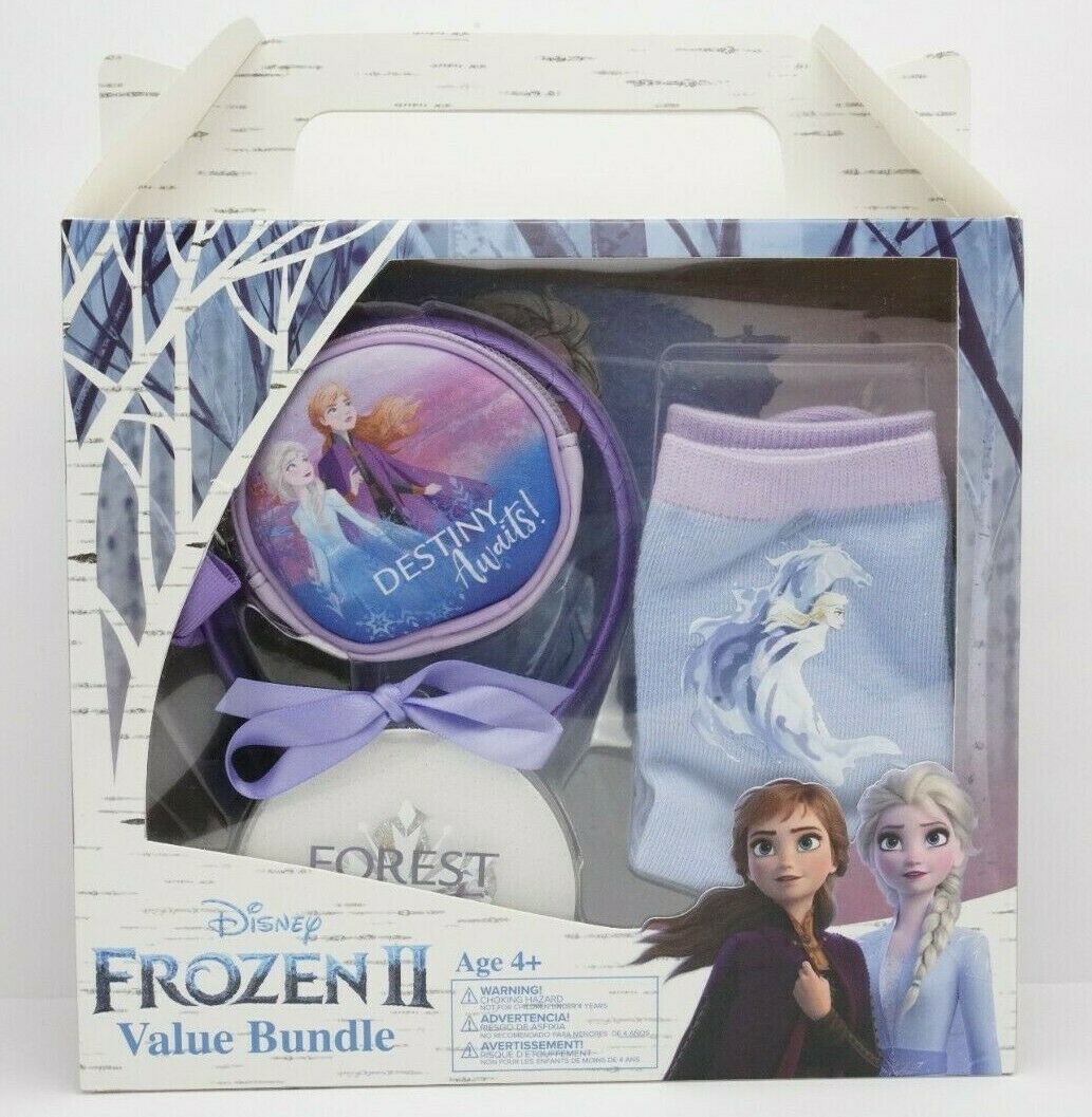 Disney Frozen Ii Gift Bundle Poster-headband W/bow-zip Pouch-4 Rings