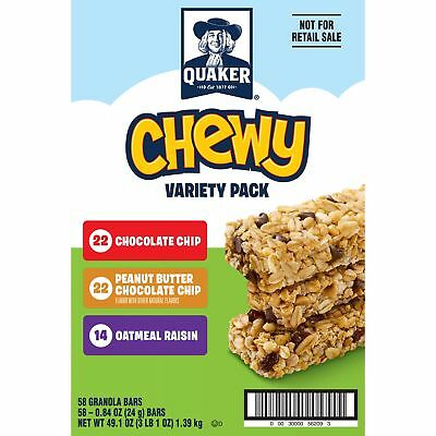 Quaker Chewy Granola Bars, Variety Pack, 58 Bars