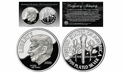 First-ever Ronald Reagan Tribute .999 Fine Silver Plated Commemorative Dime