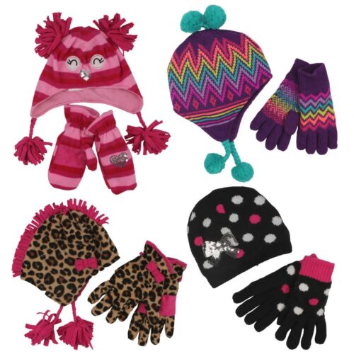 Jumping Beans Winter Beanie Hat & Gloves 2 Piece Set For Toddler Girls