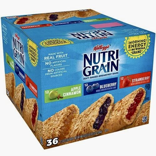 Kellogg's Nutri-grain Cereal Breakfast Bars Variety Pack (1.3 Oz. Bar, 36 Ct.)