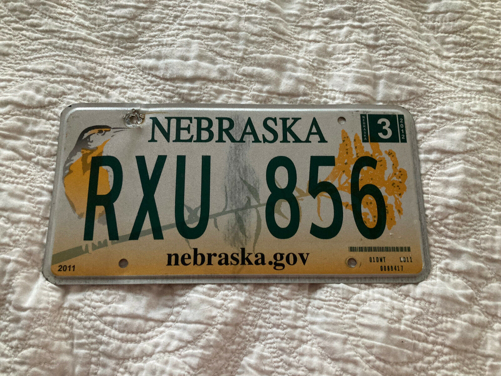 Nebraska License Plate 2012