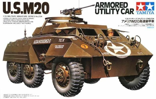 Tamiya 35234 1/35 Scale Military Model Kit Wwii Us M20 Armored Utility Scout Car