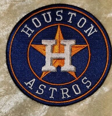Houston Astros 3.5" Blue Iron On Embroidered Patch~free Ship~ Usa Seller!