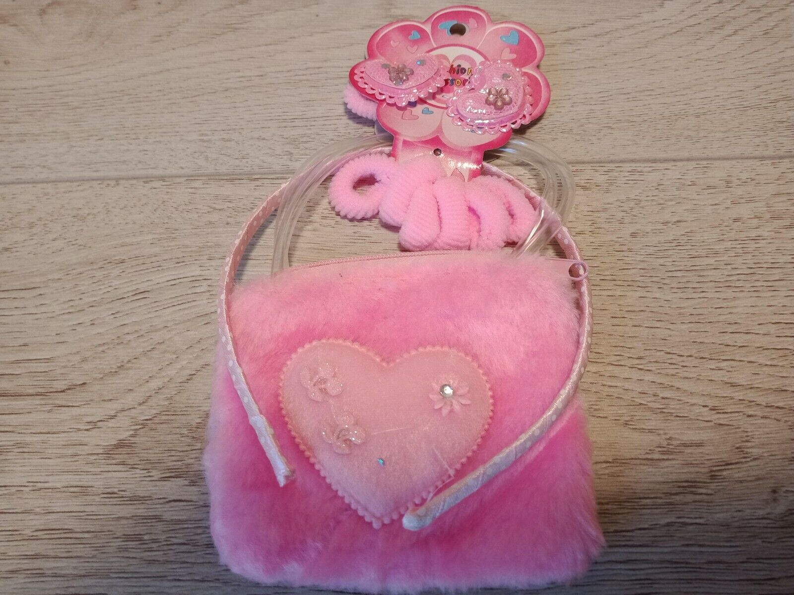 Pink Purse And Hair Accessory Set