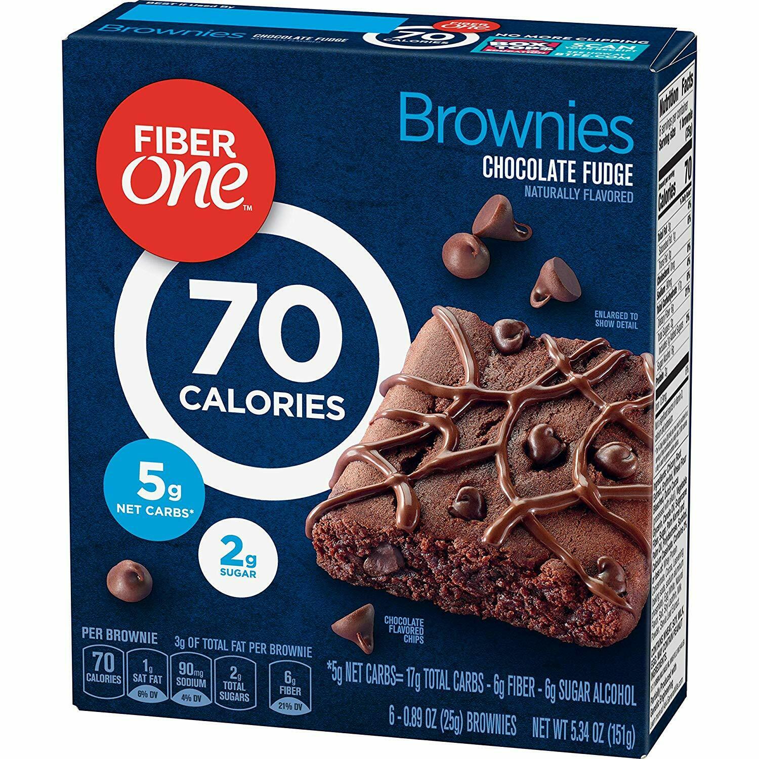 Fiber One™brownies, 70 Calorie Bar, Chocolate Fudge 6 Count Box (4 Pack)