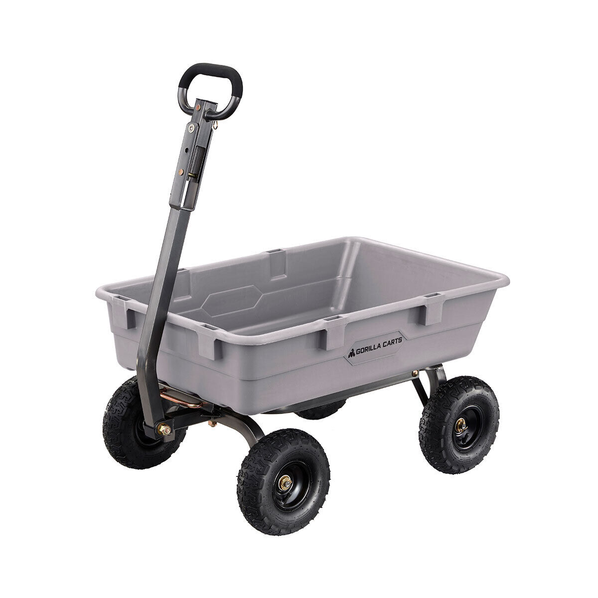 Gorilla Carts 800 Pound Capacity Heavy Duty Poly Yard Dump Utility Cart, Gray