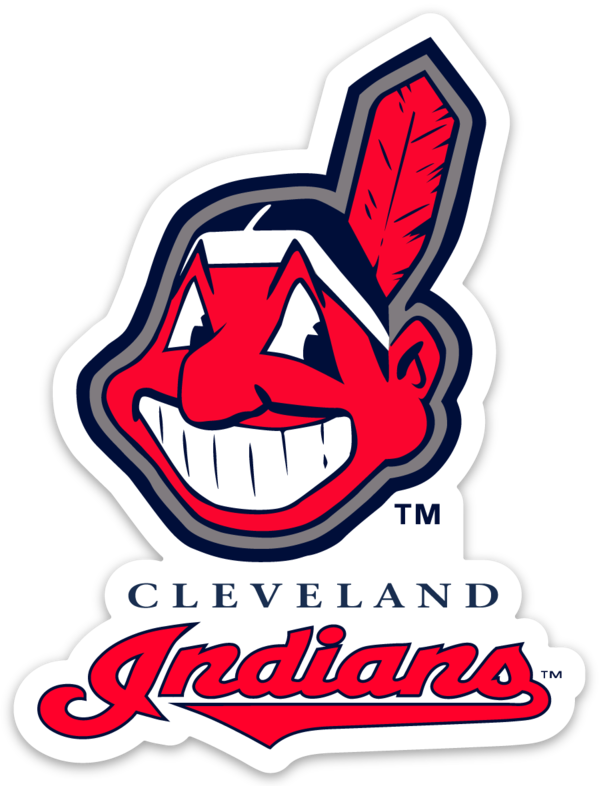 Cleveland Indians Chief Wahoo Logo Type Mlb Cleveland Indians Die-cut Magnet