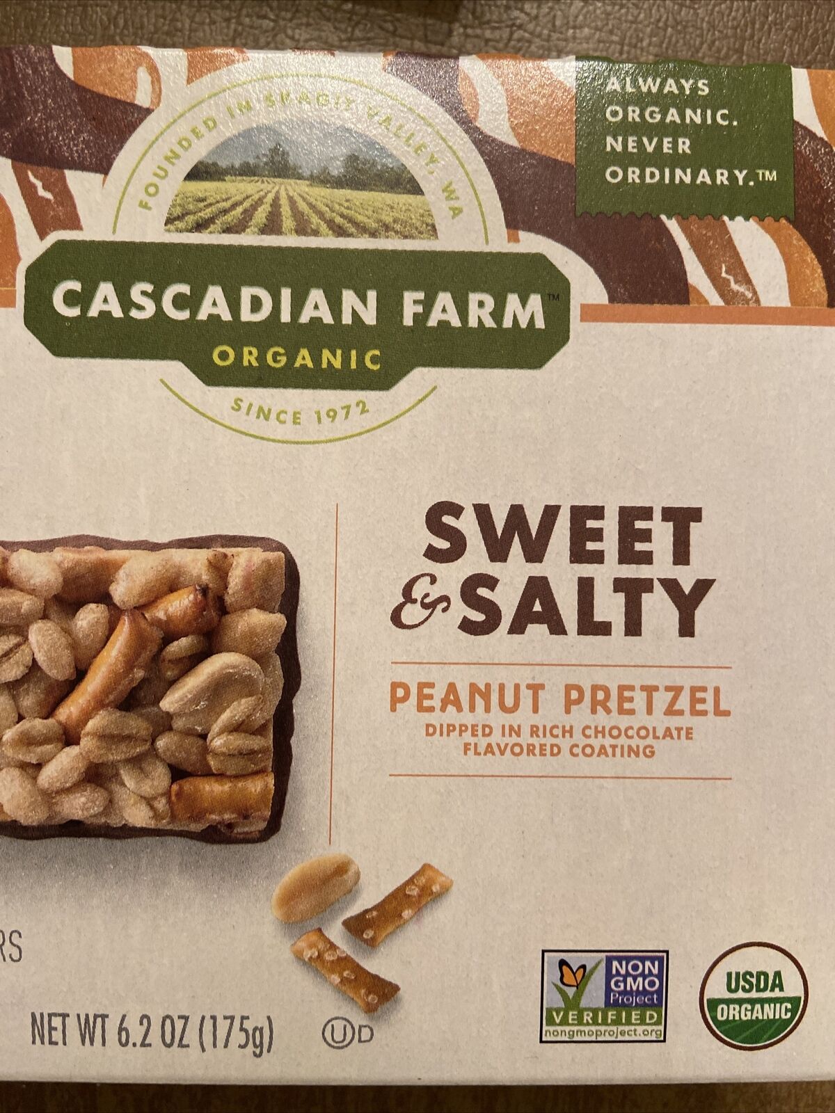 Cascadian Farms Organic Sweet Salty Peanut Pretzel Chocolate Coating Chewy Bars