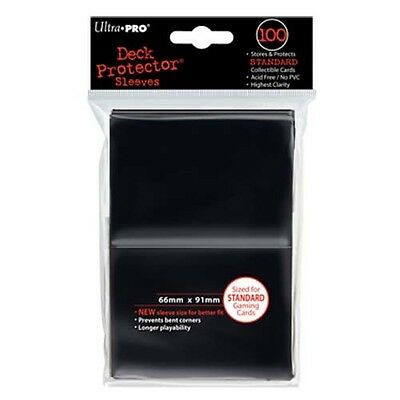 (100) *new* Ultra Pro Card Sleeves Black Deck Protectors Mtg Magic Free Shipping