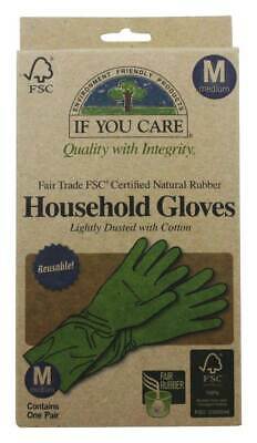 If You Care - Household Gloves Latex Cotton Flock Lined 1 Pair - Medium