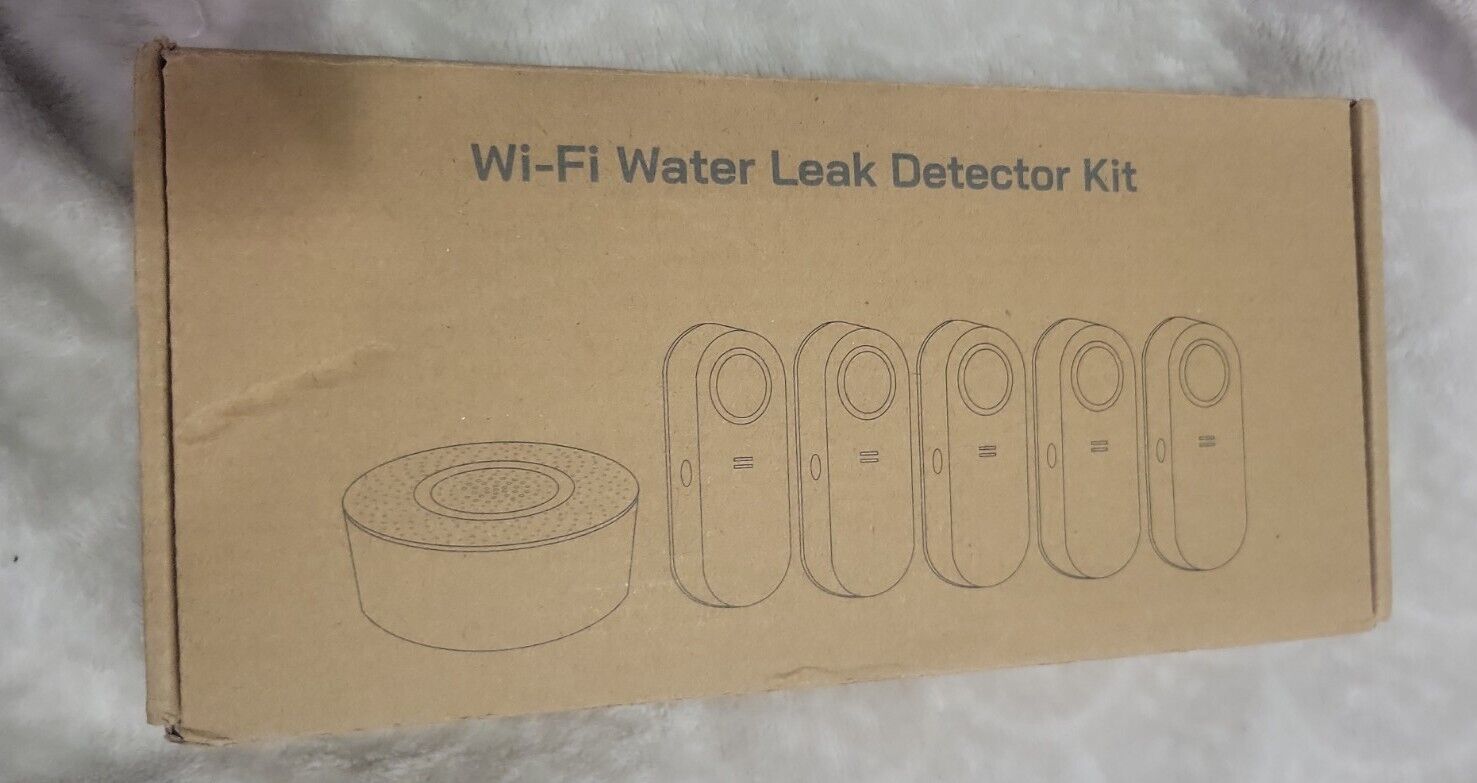 5 Pack Wifi Leak Detector Smart Water Sensor Alarm Plus Hub 120db Google Alexa