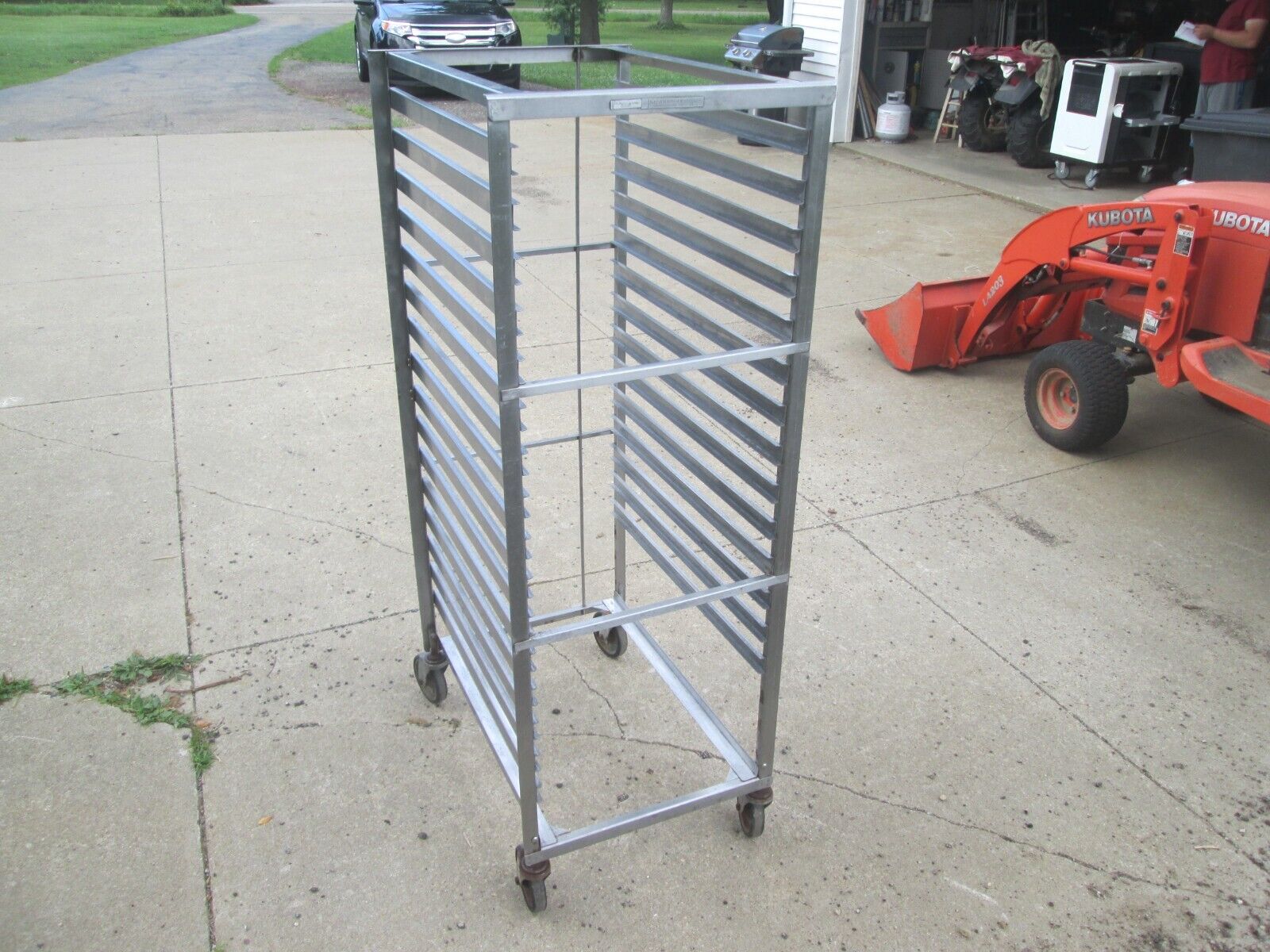Lakeside 128 Stainless Steel Narrow Opening Sheet Pan Tray Rack Rolling Cart