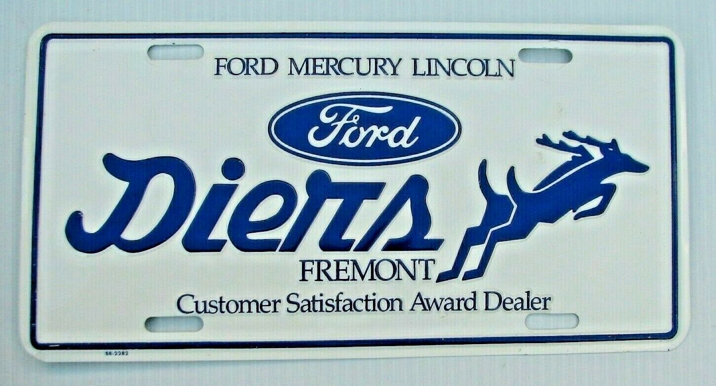 Fremont Nebraska Diers Ford Mercury Deer Bucks Front Auto Dealer License Plate