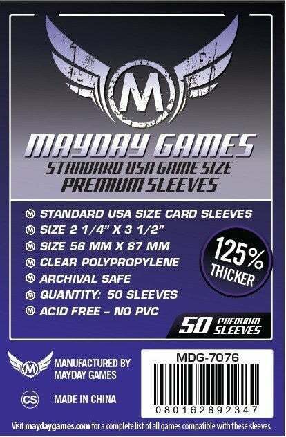 Mayday Standard Usa Card Sleeves (56x87mm) Premium Mdg-7076 Pack Of 5(250 Total)