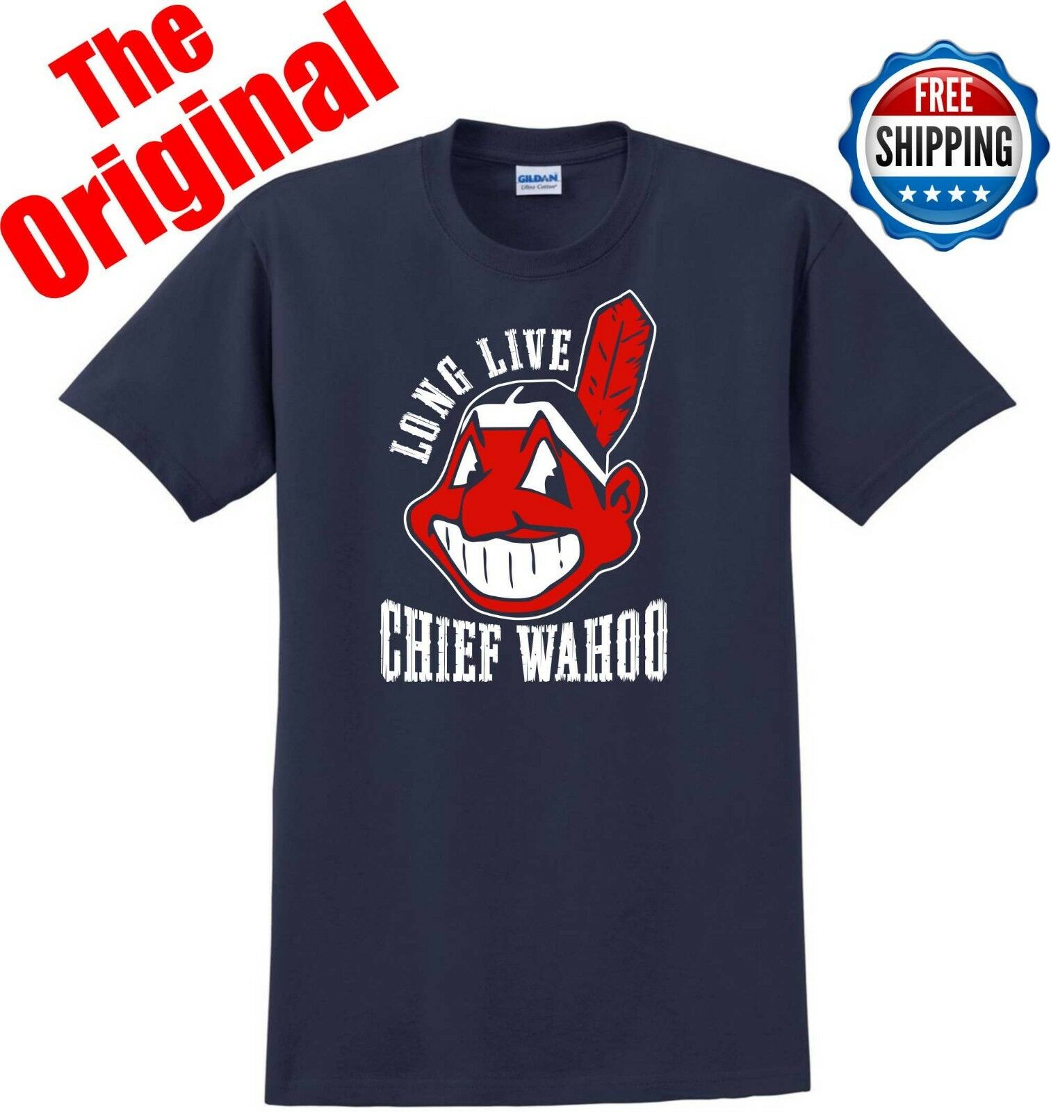 Cleveland Indians Long Live Chief Wahoo Or Face Mask T-shirt The Original S-5xl