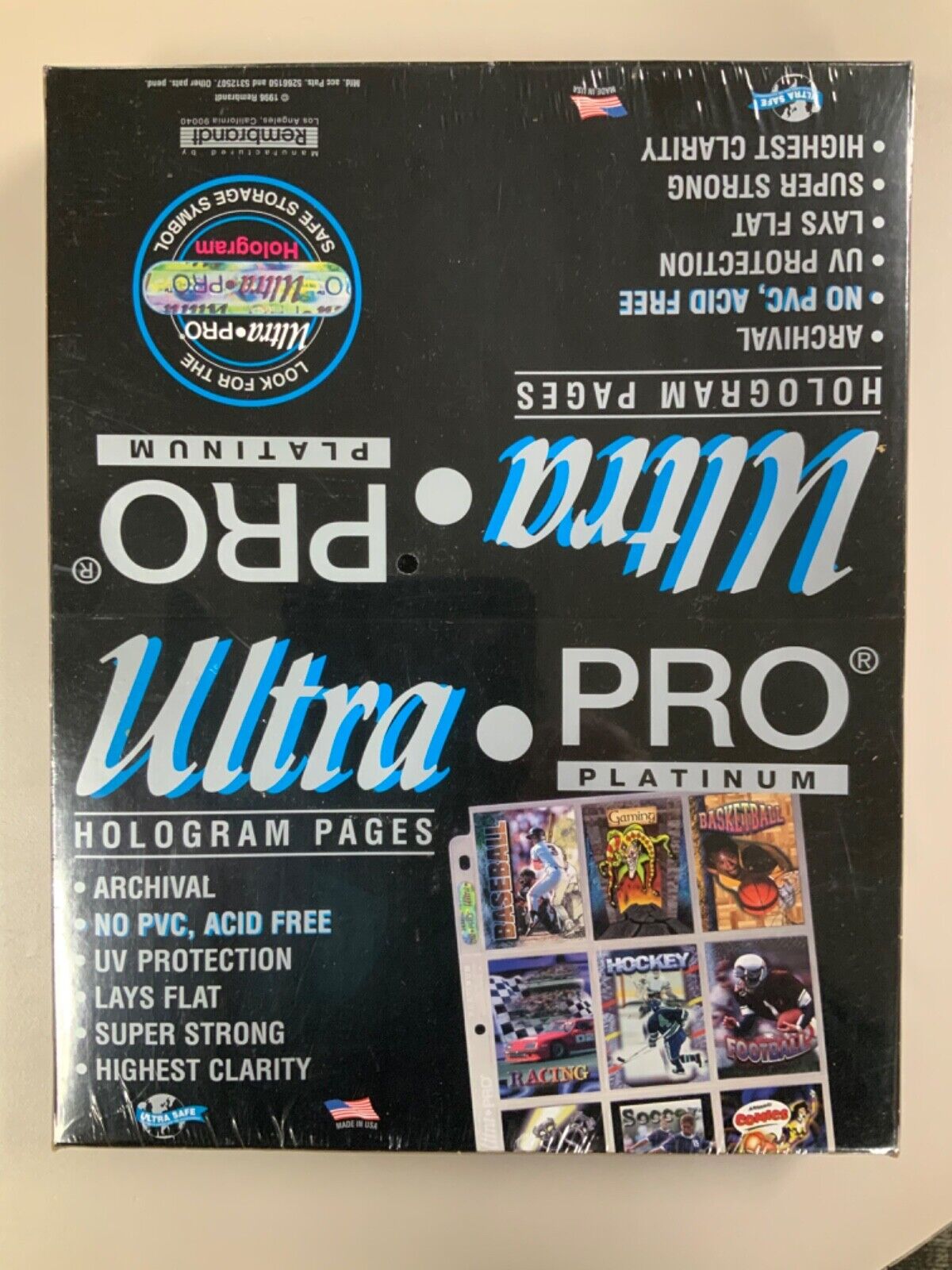 Ultra Pro Platinum Series Hologram 100 Pages 9 Pocket Pages New Sealed Boxed