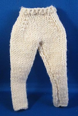 Barbie Vintage 1960's Handmade Straight  Leg Knitted Pant Off White 6" Long L@@k