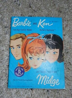 1960's Vintage Original Barbie Midge & Ken Dark Blue Booklet