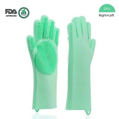 Magic Silicone Dishwashing Scrubber Insulation Gloves Pair