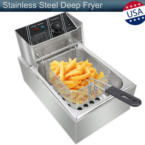 2500w 6l Electric Deep Fryer Commercial Countertop Basket French Fry Restaurant