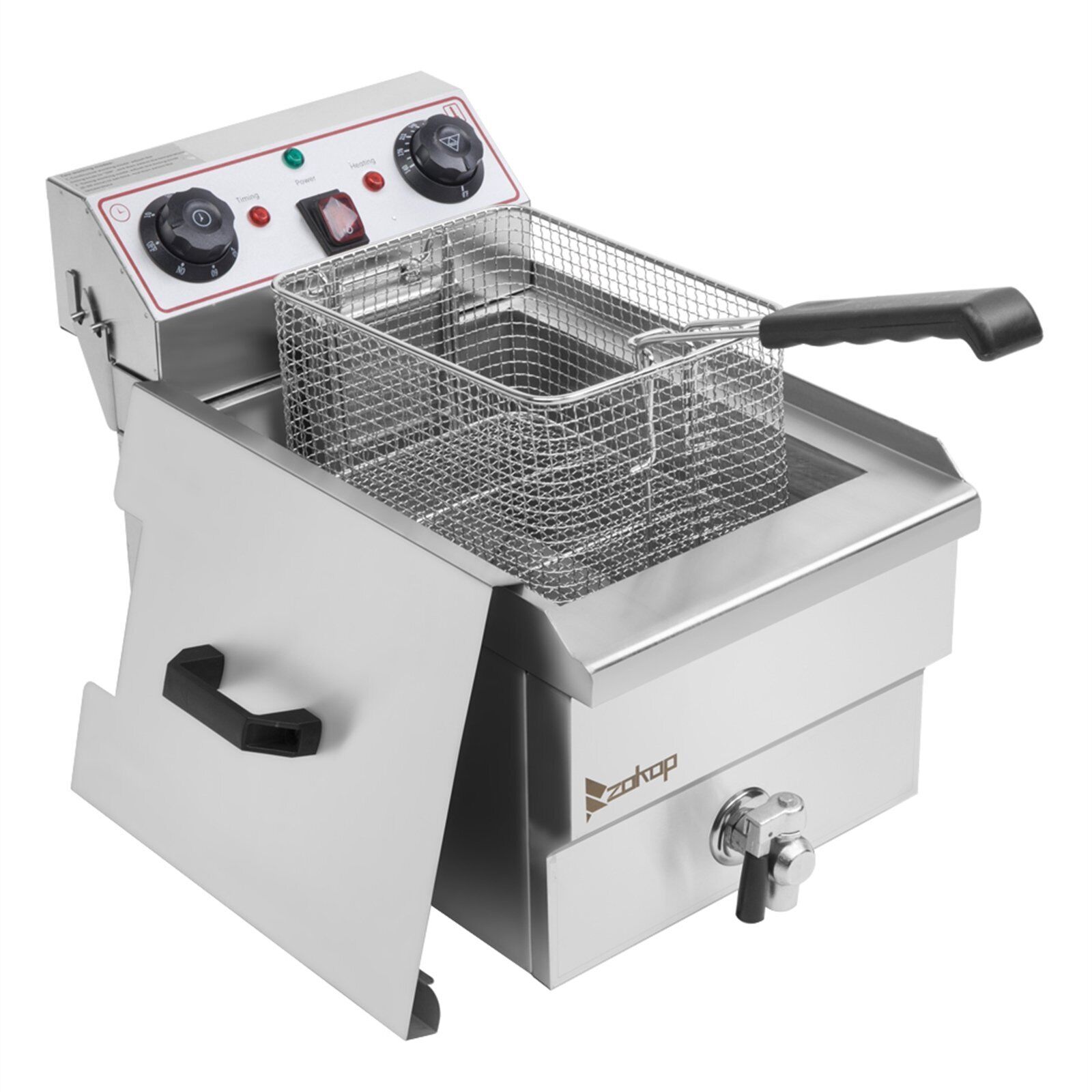 1700w 12.5qt Electric Deep Fat Chip Fryer Basket Stainless Steel Commercial