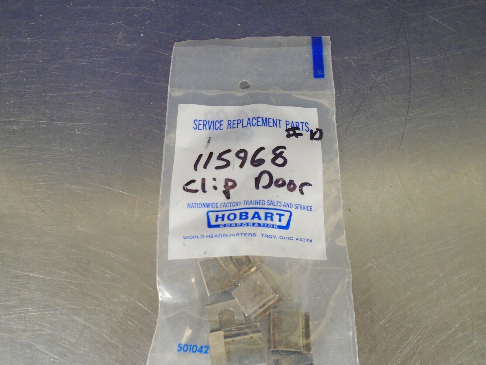 Hobart Dishwasher Part. Wm5 Door Clip - Hinge Pin Retaining. 00-115968, Set Of 2