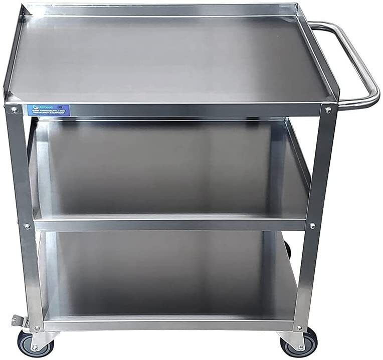 Commercial Stainless Steel 3 Shelf Utility Kitchen Metal Cart 33"x21"x33"