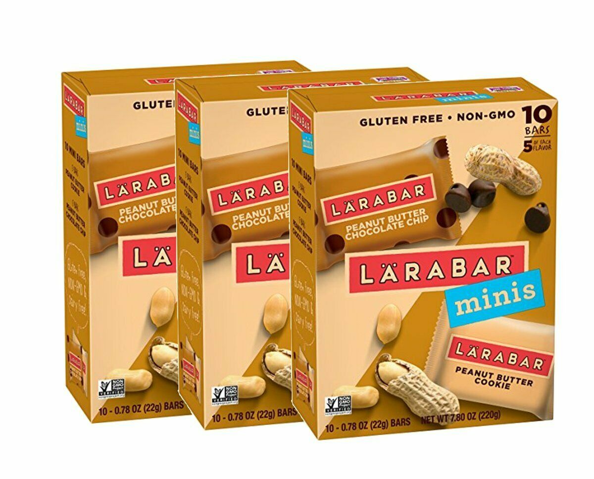 3pak Larbar Minis Variety Pak   Peanut Butter Cookie/peanut Butter Chocolate Chi