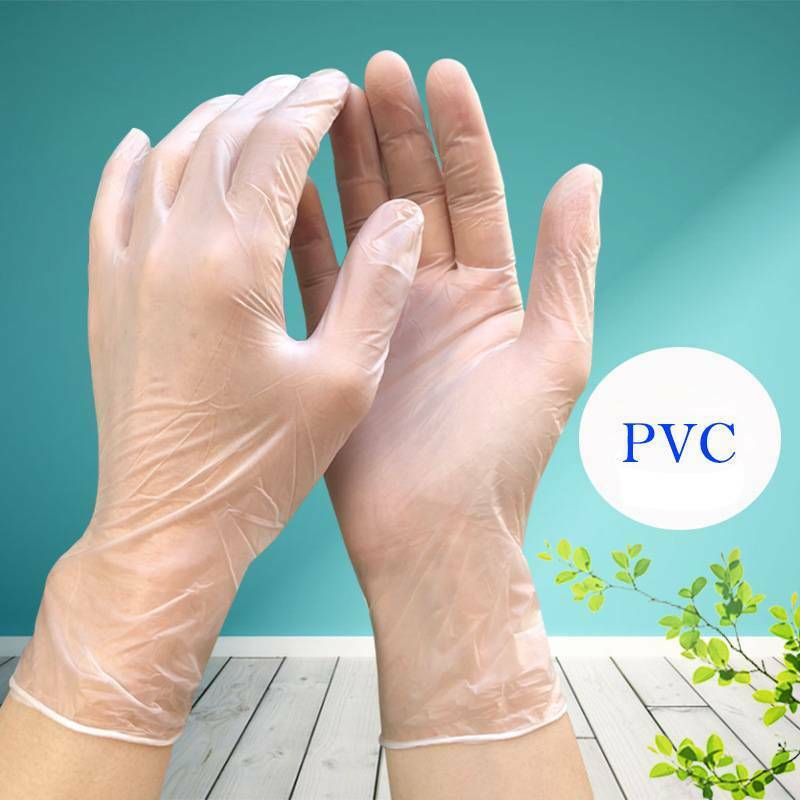 100pcs Disposable Transparent Gloves Safety Pvc Glove Food Handling Service