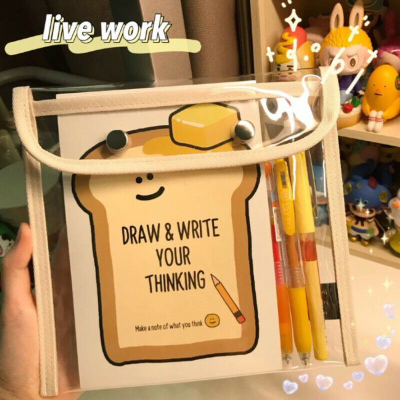 Transparent Pvc Storage Bag Cute Pencil Case Pencilcase Makeups Storage B ^y