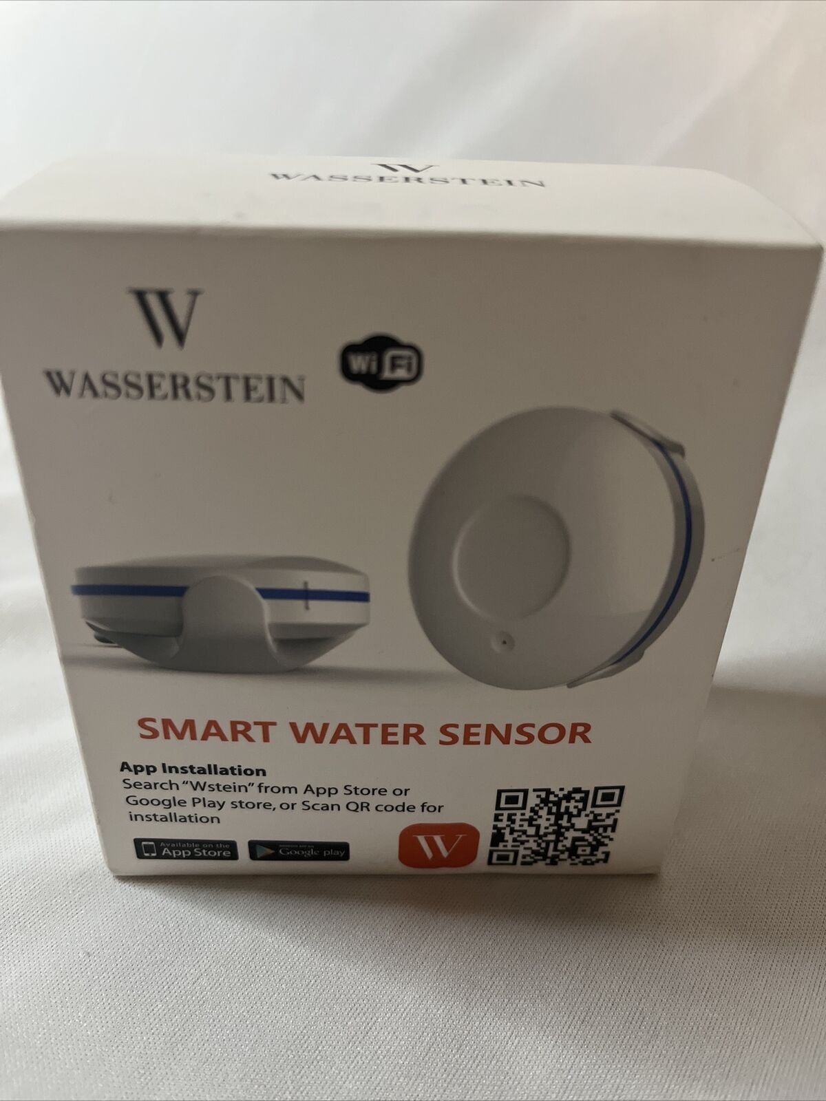 Wasserstein Wifi Water Leak Sensor, Smart Flood Detector White Single Read