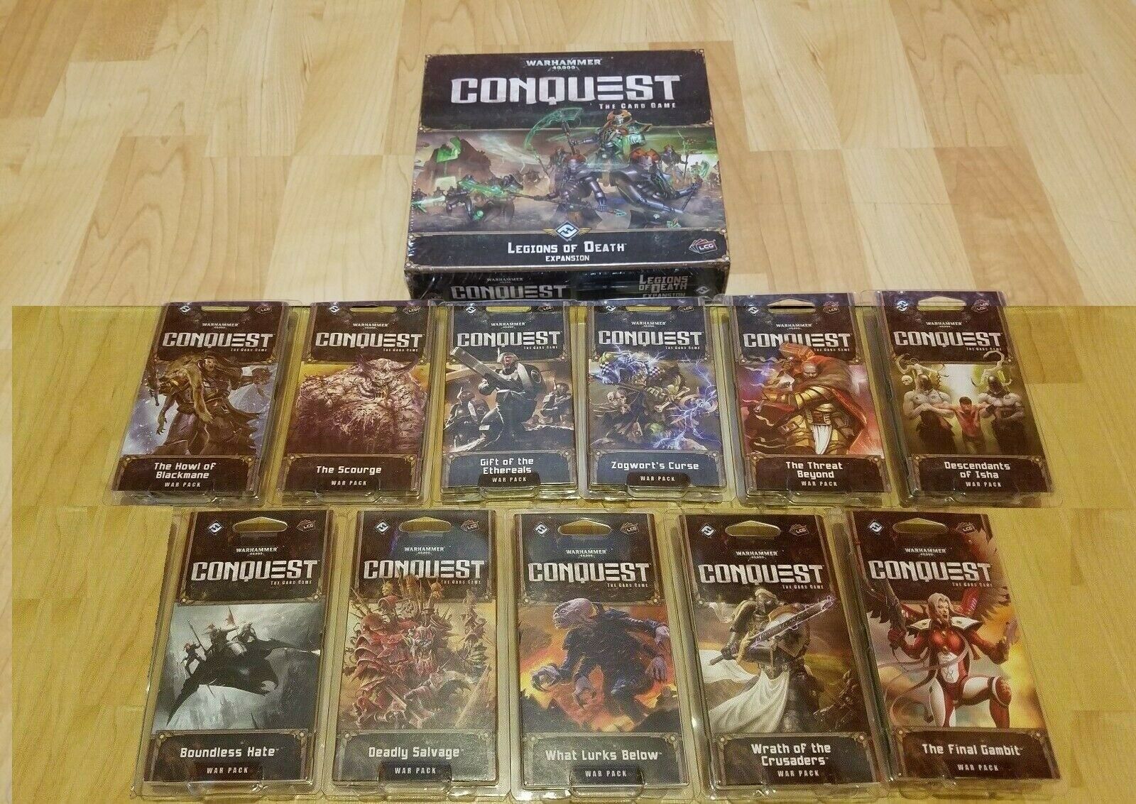 Warhammer 40,000 Conquest Lcg Legions Of Death, 11x War Pack Lot/set Ffg 40k/ccg