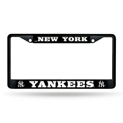 New York Yankees Authentic Metal Black License Plate Frame Auto Truck Car Nwt