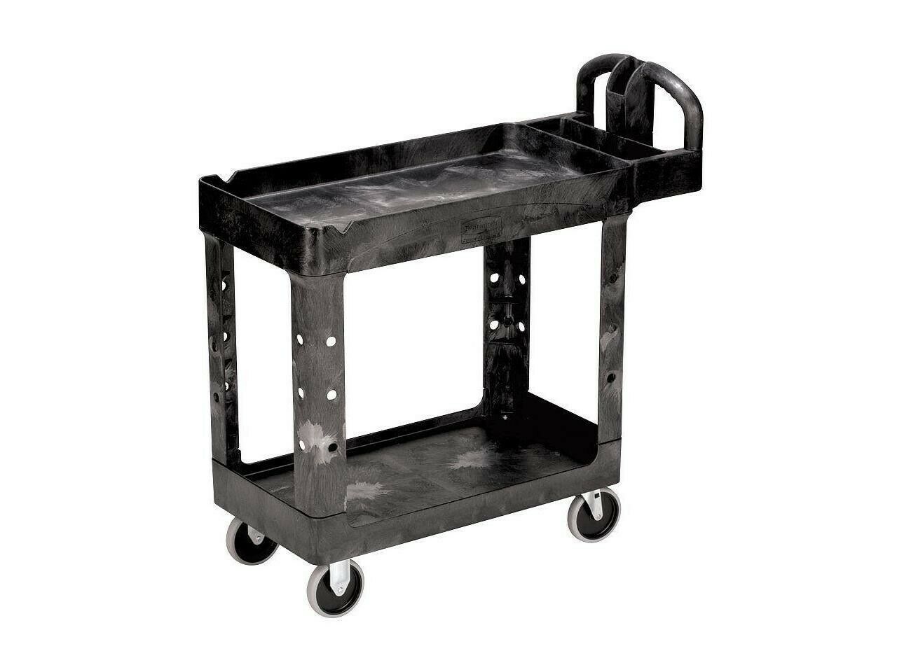 Rubbermaid Kitchen Utility Cart Heavy Duty Plastic 39wx18dx33h Fg450088bla