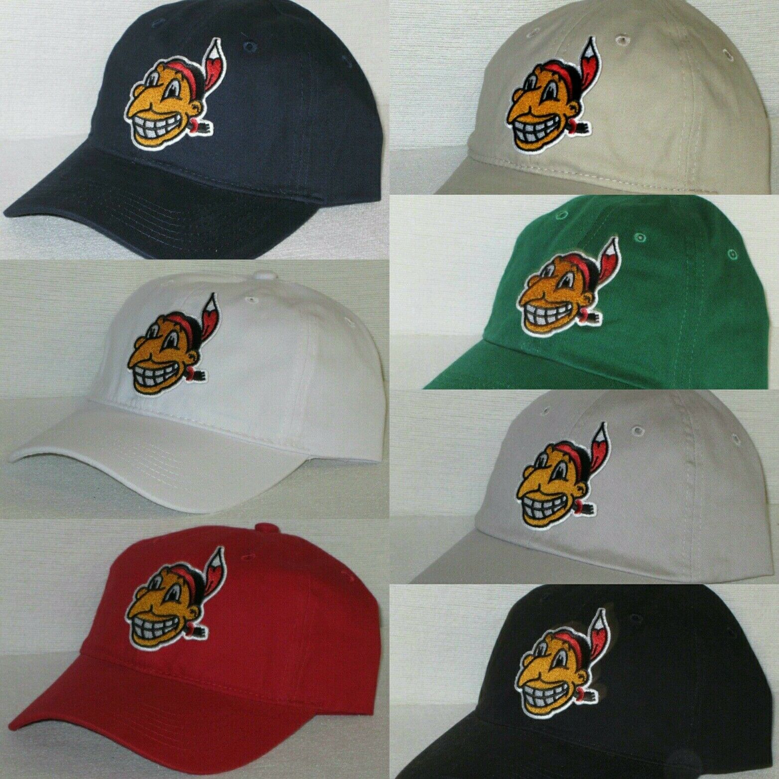 Cleveland Indians Polo Style Cap ⚾hat ⚾vintage Mlb Patch/logo ⚾7 Hot Colors ⚾new