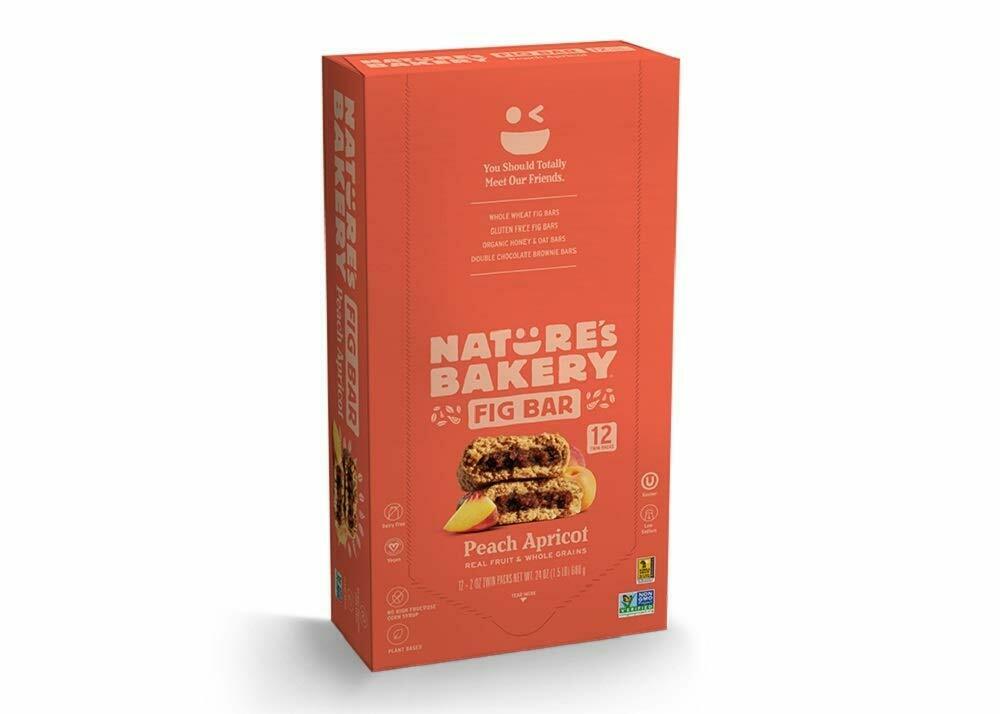 Nature's Bakery Whole Wheat Fig Bars, Peach Apricot, 1- 12 Count Box Of 2 Oz Twi