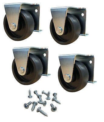 2" Inch Low Profile Trundle Casters / Wheels Cabinet Roll-out Bed - Set Of 4
