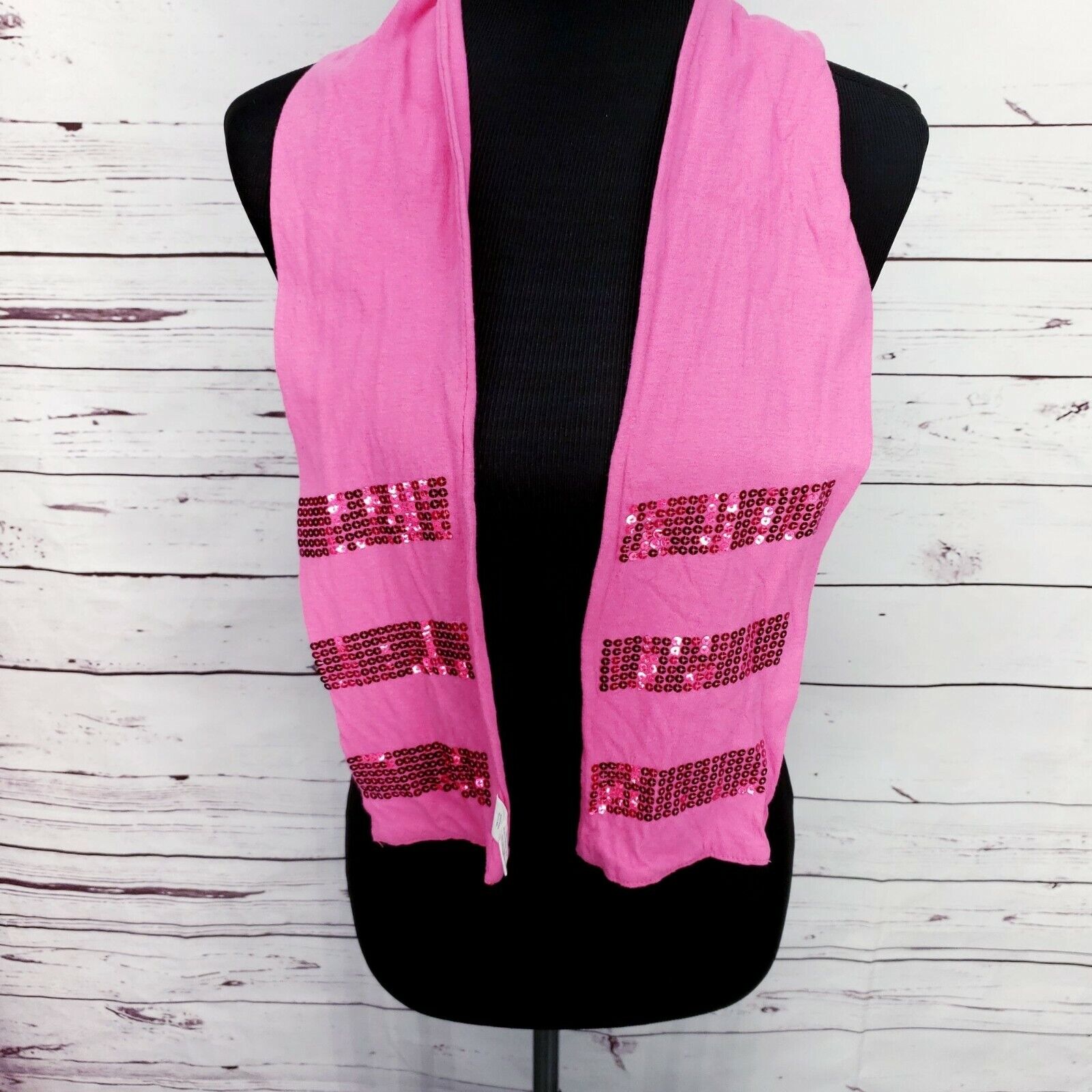Toby N.y.c. Pink Sequin Knit Girls Scarf Wrap