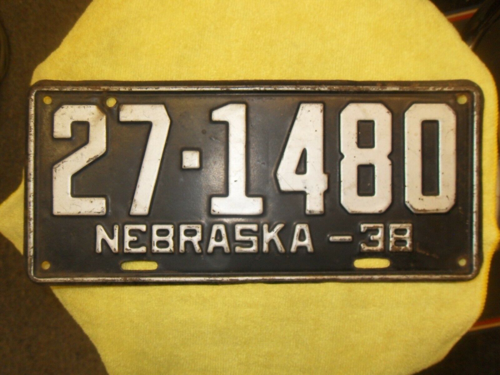 Nebraska License Plate 1938 #27-1480