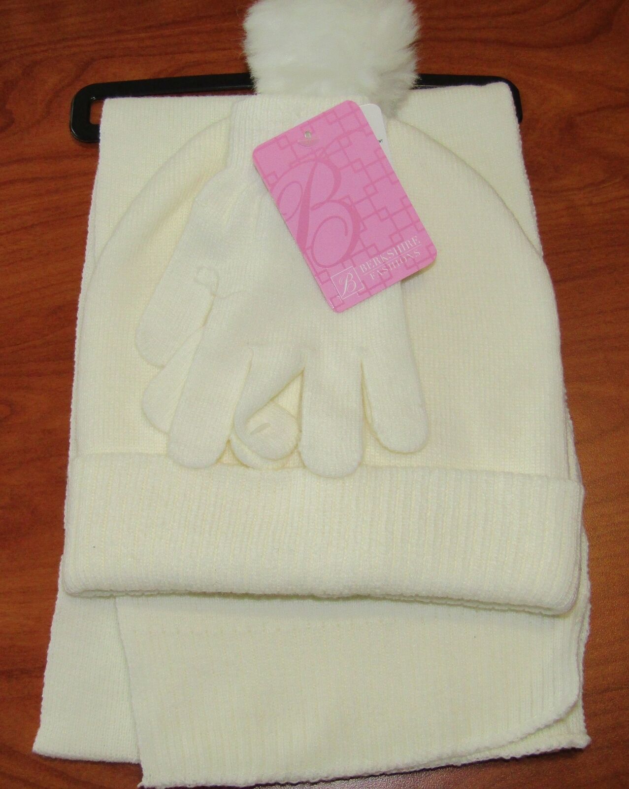 New Berkshire Fashions Girls Hat Gloves And Scarf 3 Piece Cold Weather Set