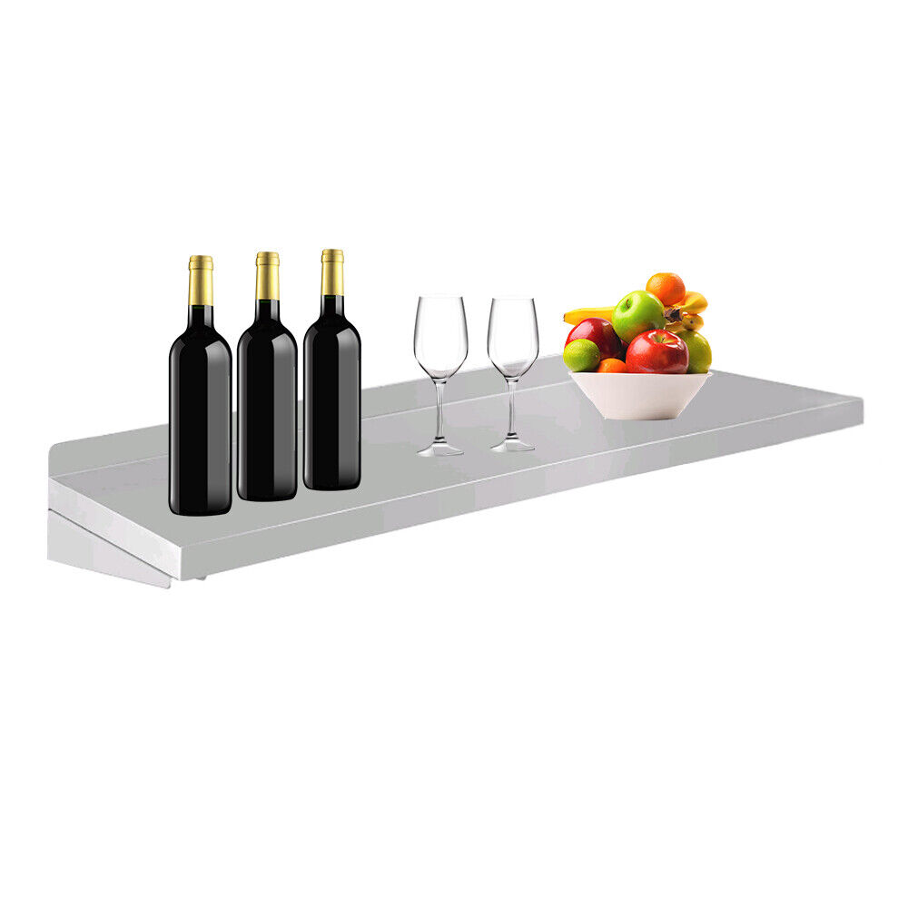 Kitchen Wall Shelf Rack 1.2 M Storage Holder Stainless Steel Food Serving Table