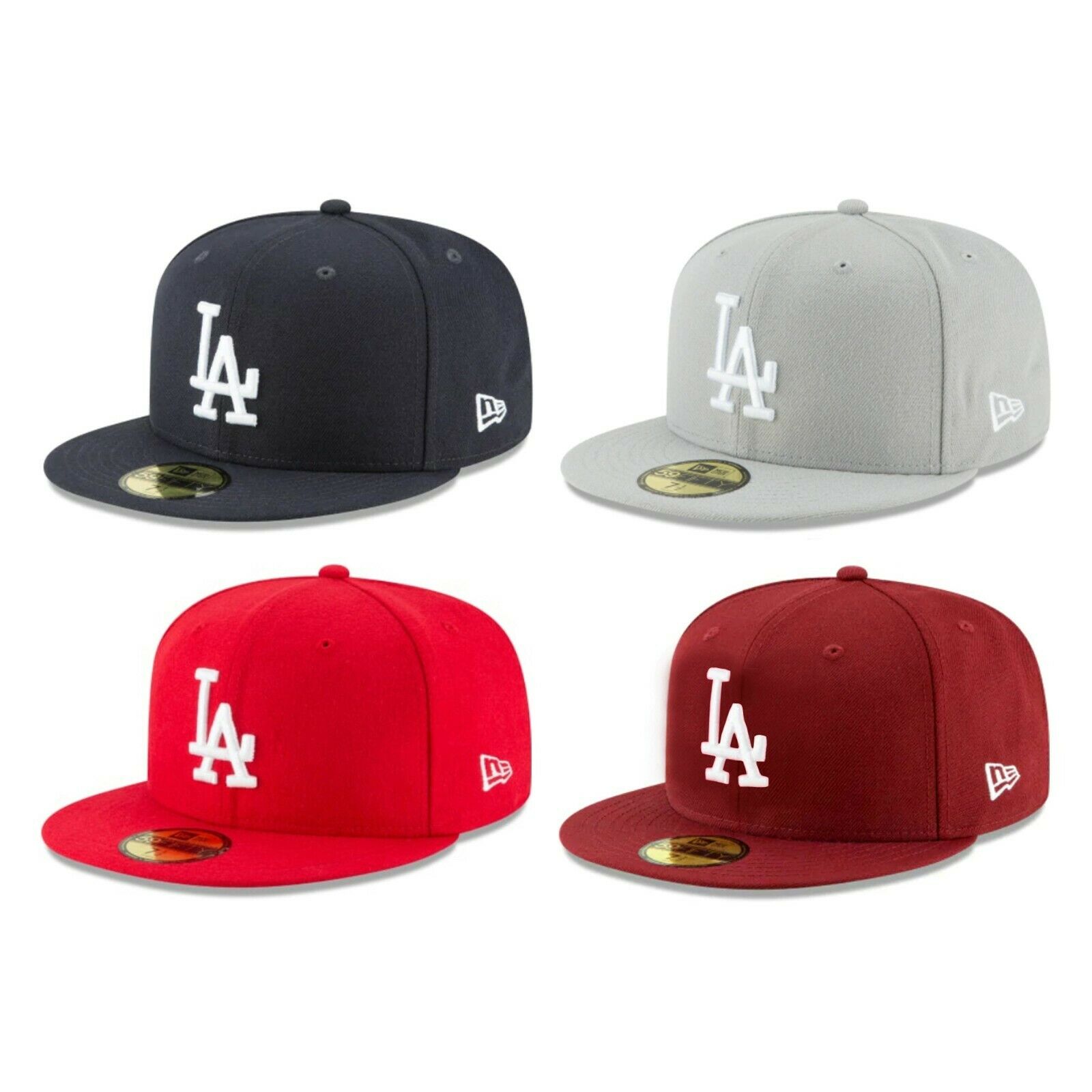 Los Angeles Dodgers Lad Mlb Authentic New Era Fitted Cap -navy Gray Red Burgundy