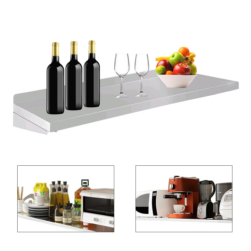 Serving Shelf/food Tray 1.2 M Wall Holder Stainless Steel For Concession Stands